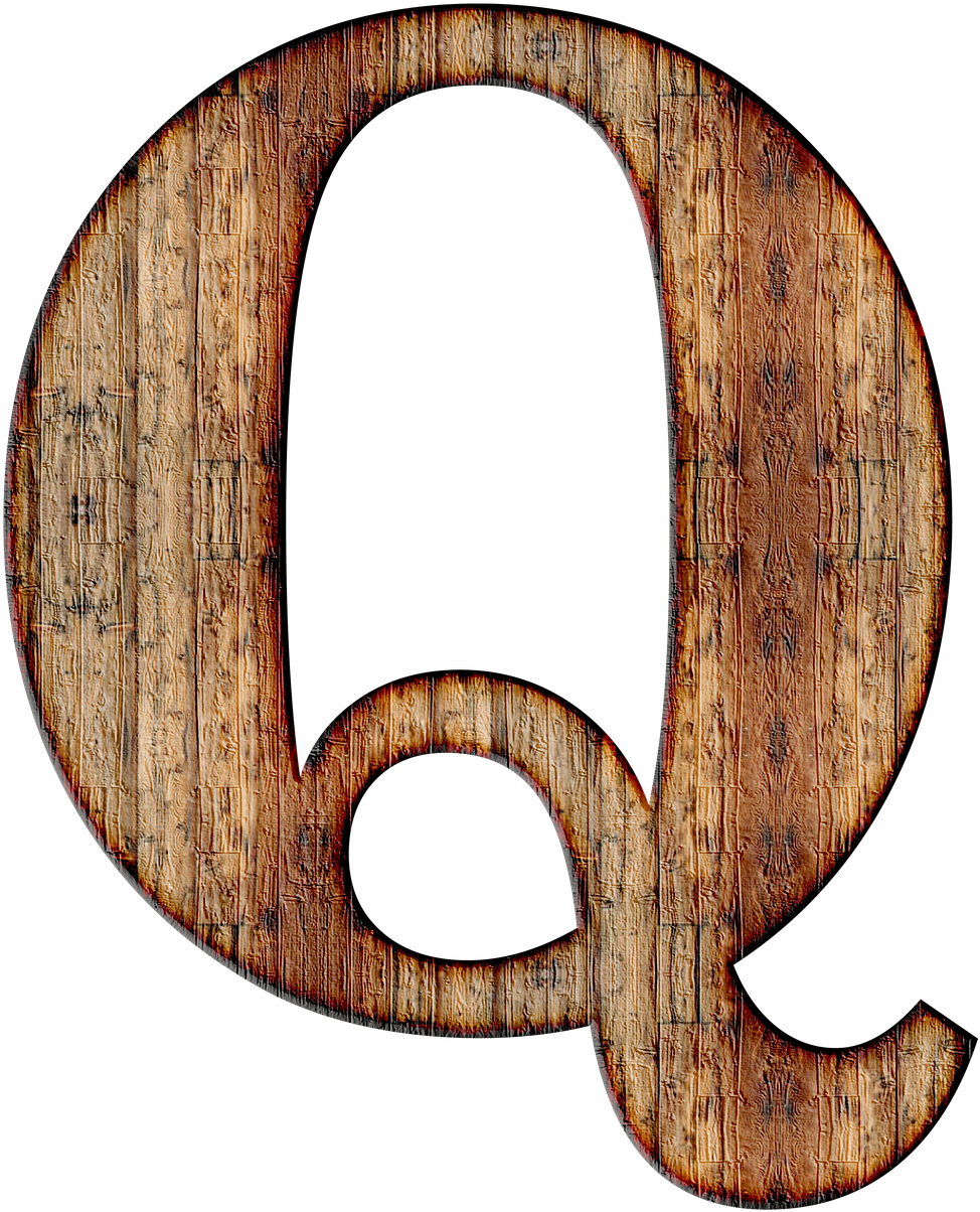 Wooden Texture Letter Q PNG image