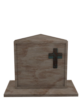 Wooden Tombstonewith Cross PNG image