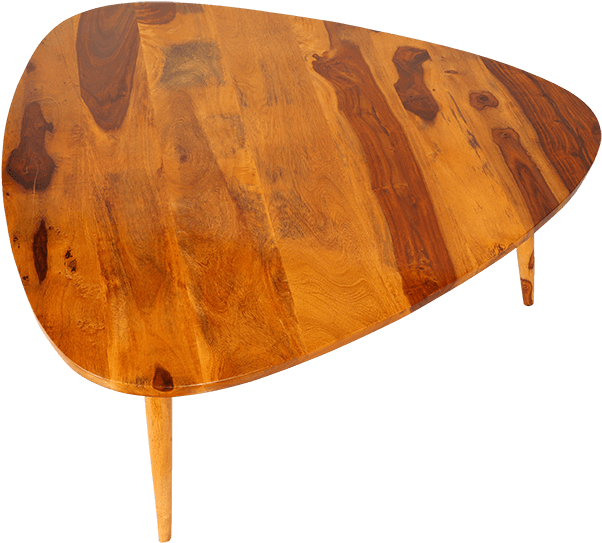 Wooden Triangular Coffee Table PNG image