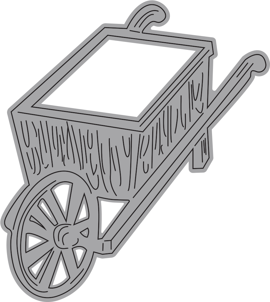 Wooden Wheelbarrow Illustration PNG image