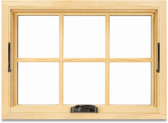 Wooden Window Framewith Handles PNG image