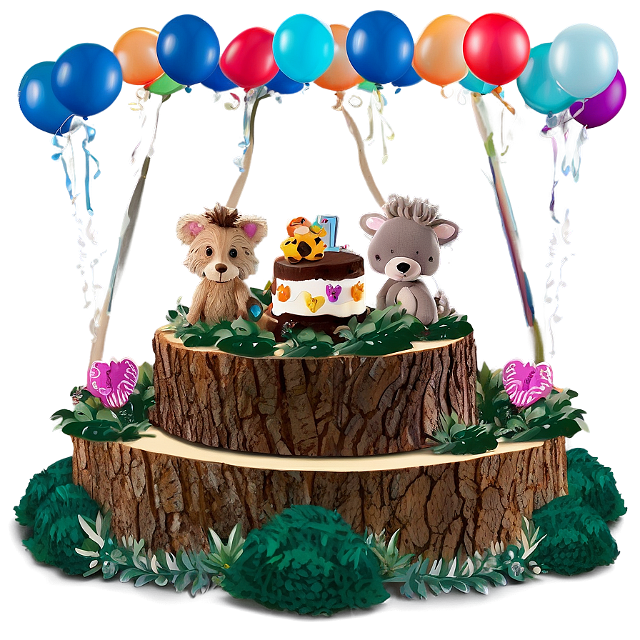 Woodland 1st Birthday Theme Png 06202024 PNG image