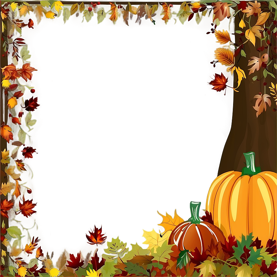 Woodland Thanksgiving Border Png 34 PNG image