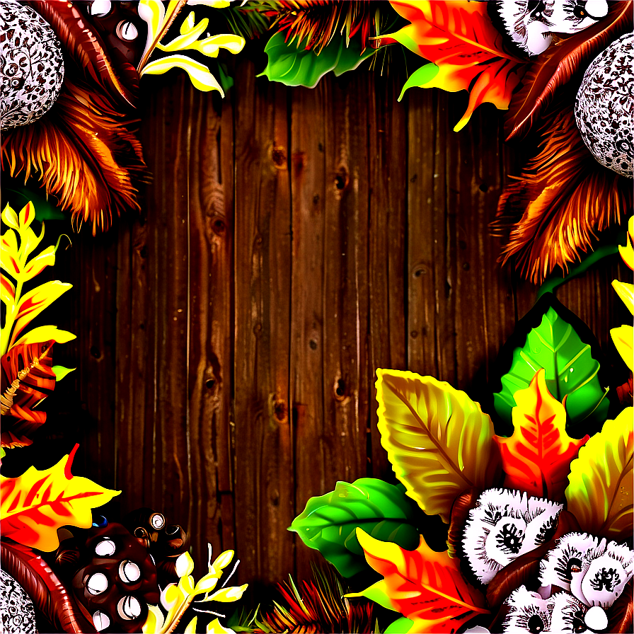 Woodland Thanksgiving Border Png 89 PNG image