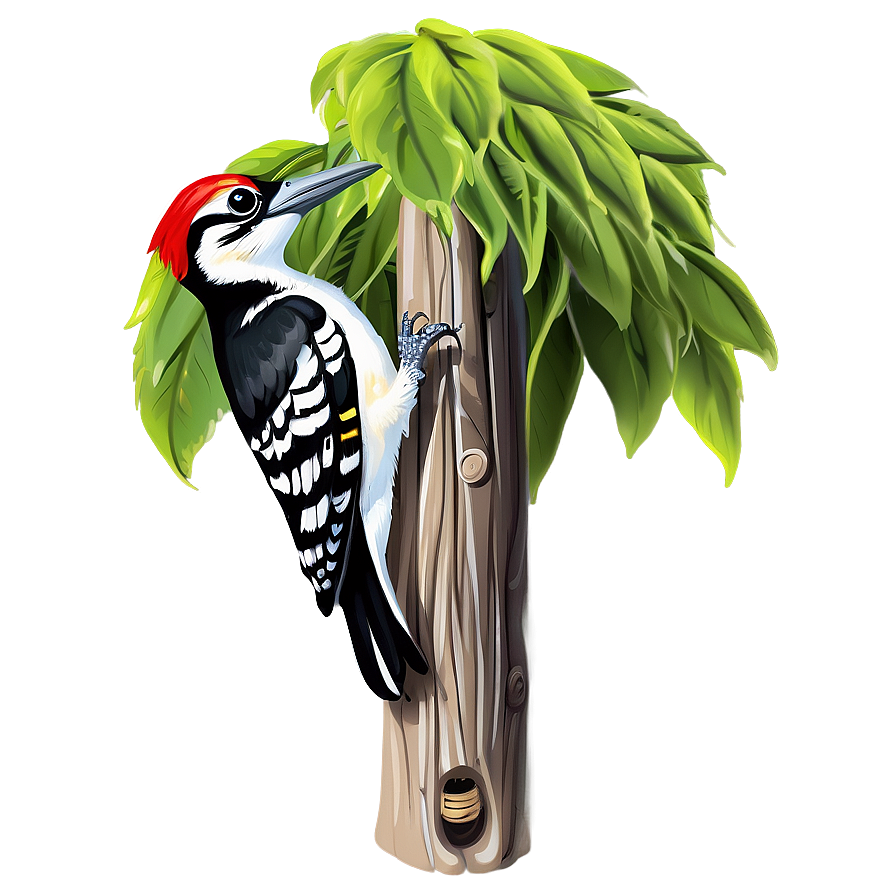 Woodpecker Bird Tree Png 05032024 PNG image