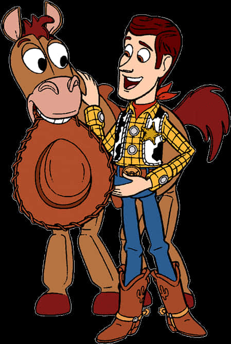 Woodyand Bullseye Toy Story Friends PNG image