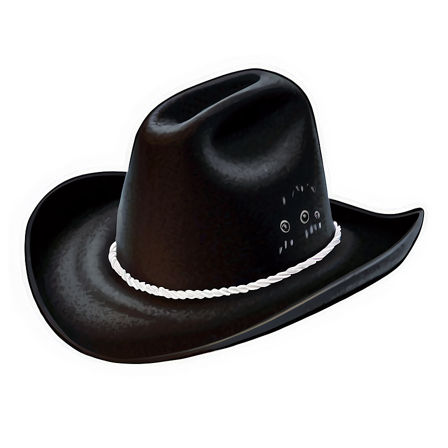 Wool Black Cowboy Hat Png 06212024 PNG image