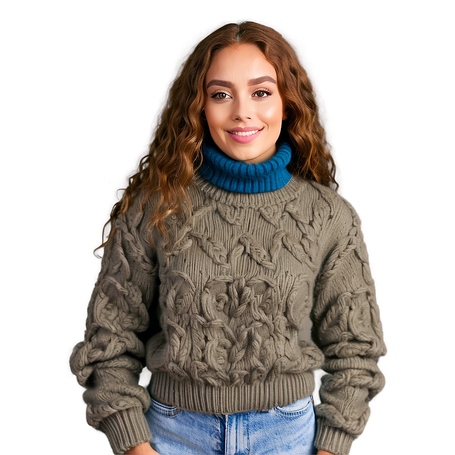 Wool Turtleneck Chunky Png 06252024 PNG image