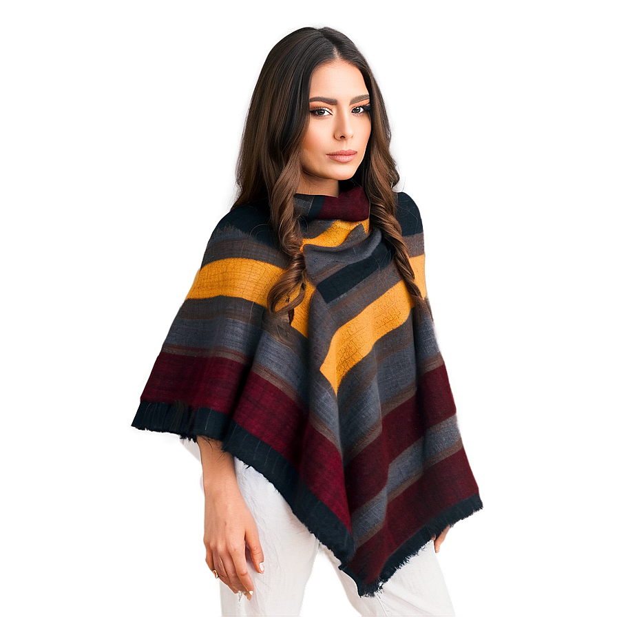 Woolen Poncho Outfit Png 06272024 PNG image