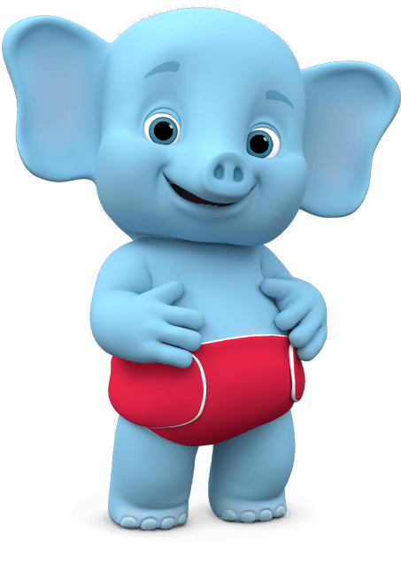 Word Party Animated Elephant Character PNG image