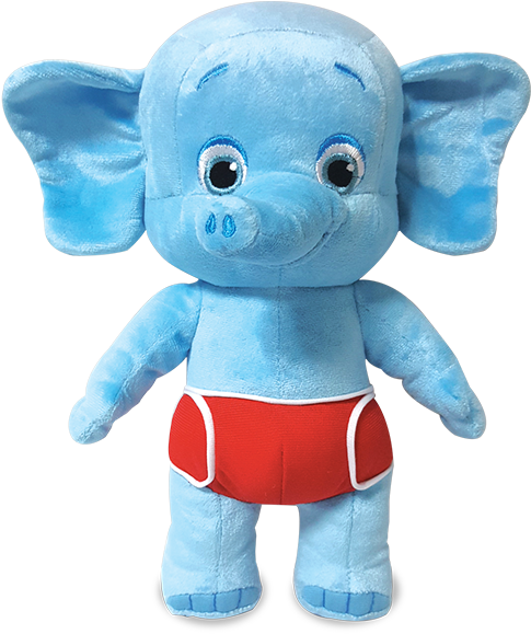 Word Party Blue Elephant Plush Toy PNG image