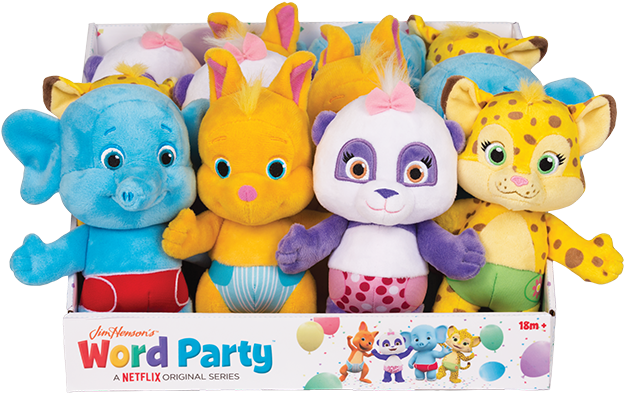 Word Party Plush Toys Collection PNG image