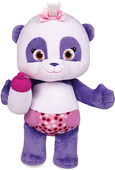 Word Party Purple Panda Plush Toy PNG image