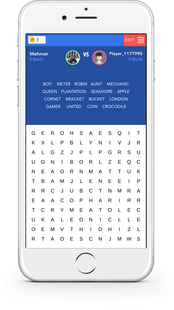Word Search Gameon Smartphone PNG image