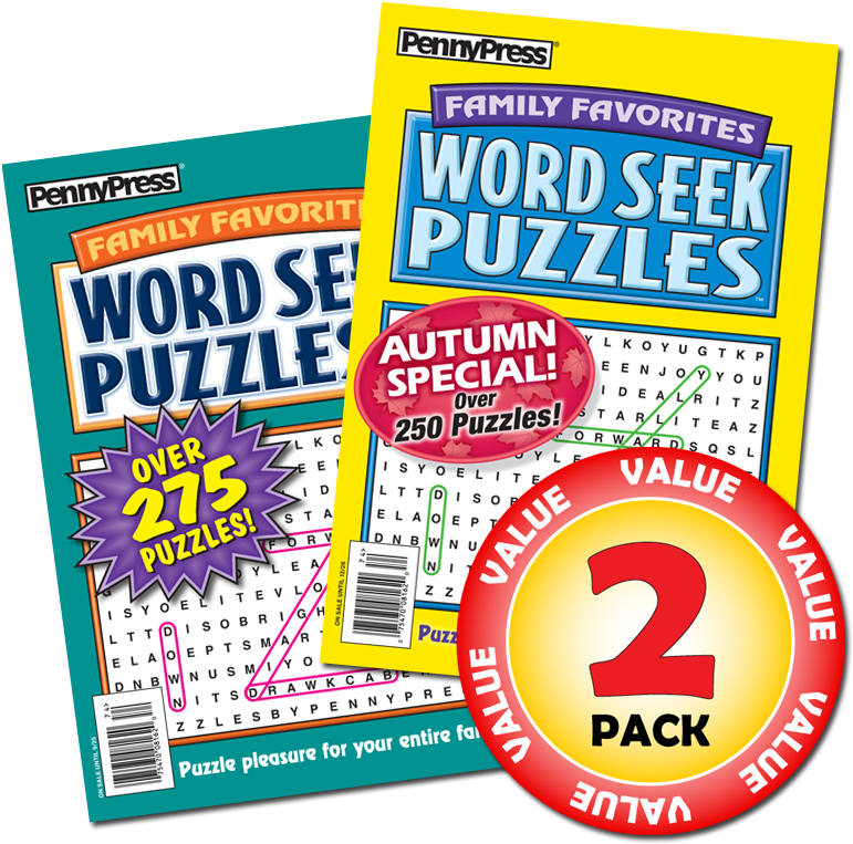 Word Seek Puzzle Magazines2 Pack PNG image