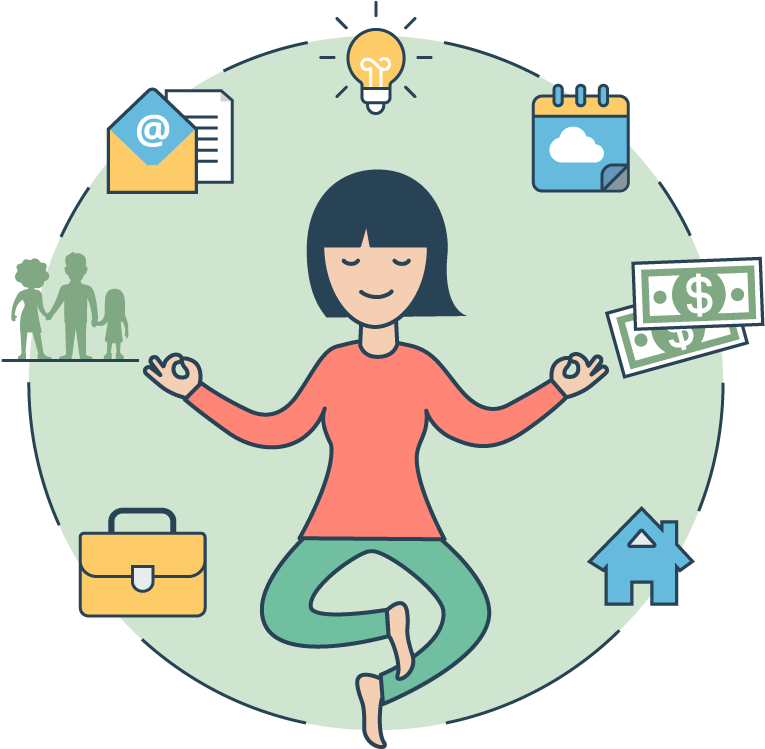 Work Life Balance Concept Illustration PNG image