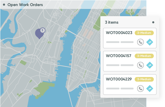 Work Order Management Map Interface PNG image