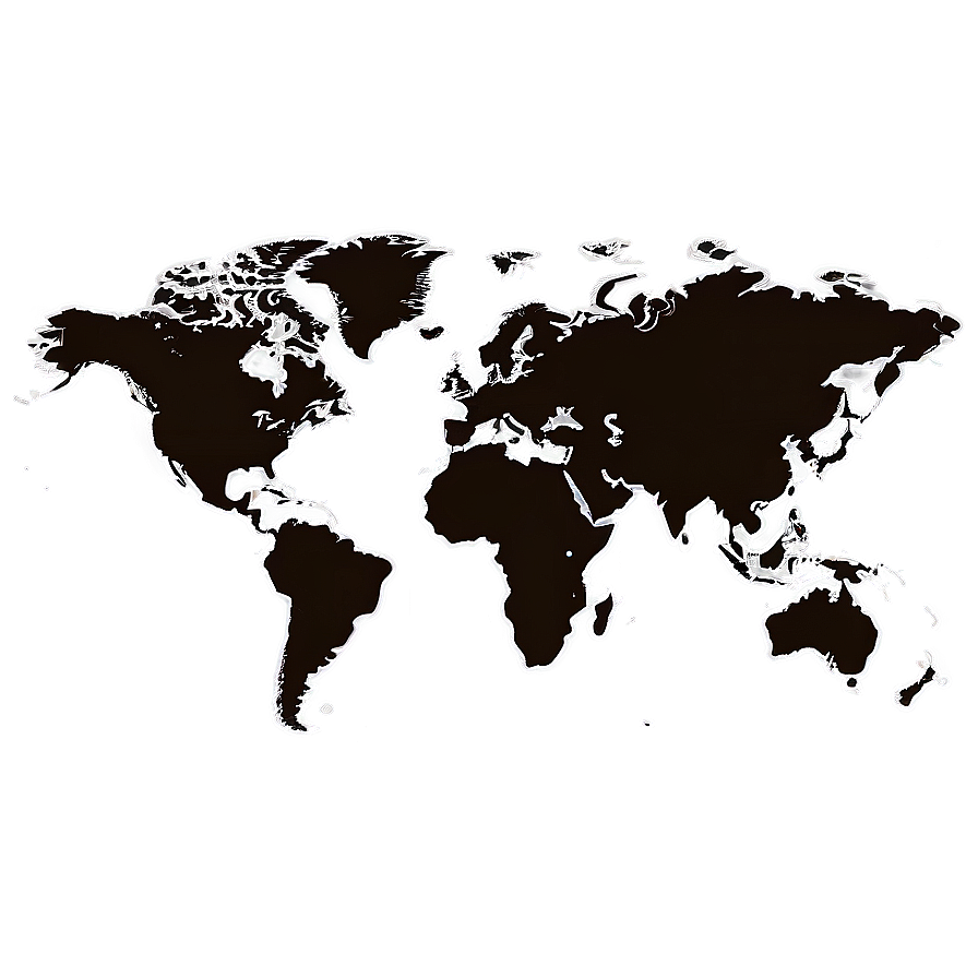 World Map Outline D PNG image