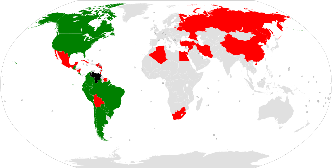 World Map Venezuela Highlighted PNG image