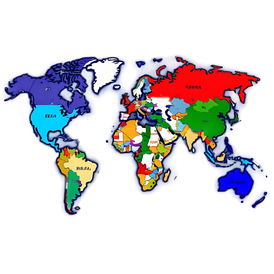 World Map With Country Names Png Ubg44 PNG image