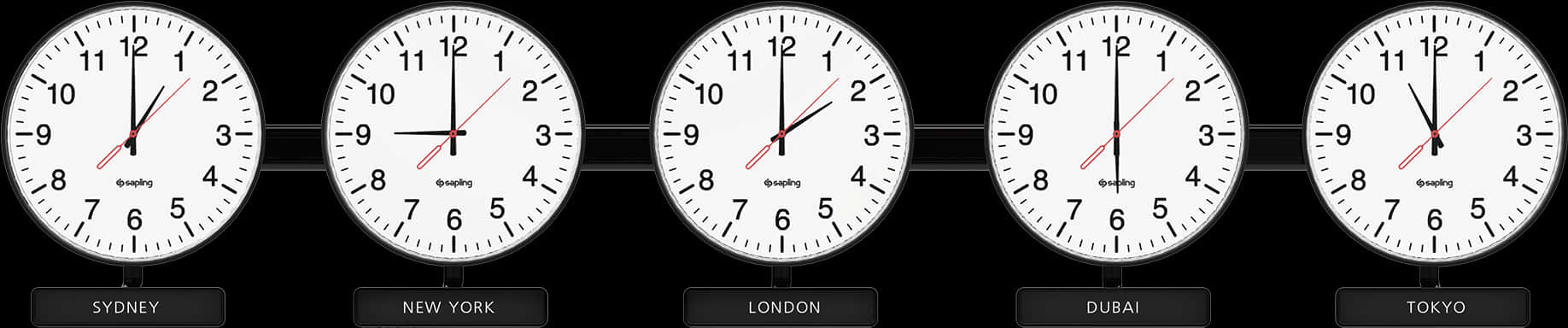 World Time Zone Clocks PNG image