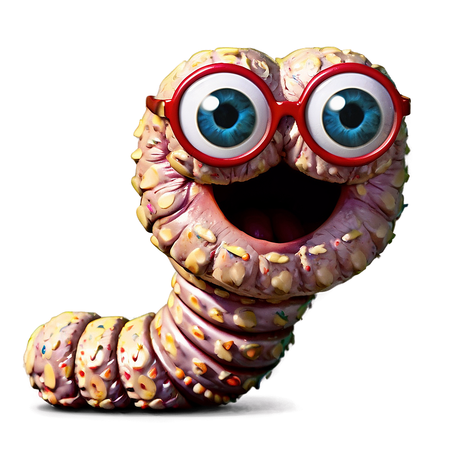 Worm With Glasses Png 48 PNG image