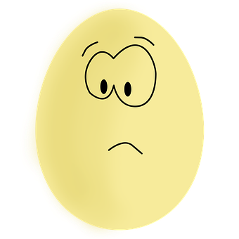 Worried Cartoon Egg Black Background PNG image