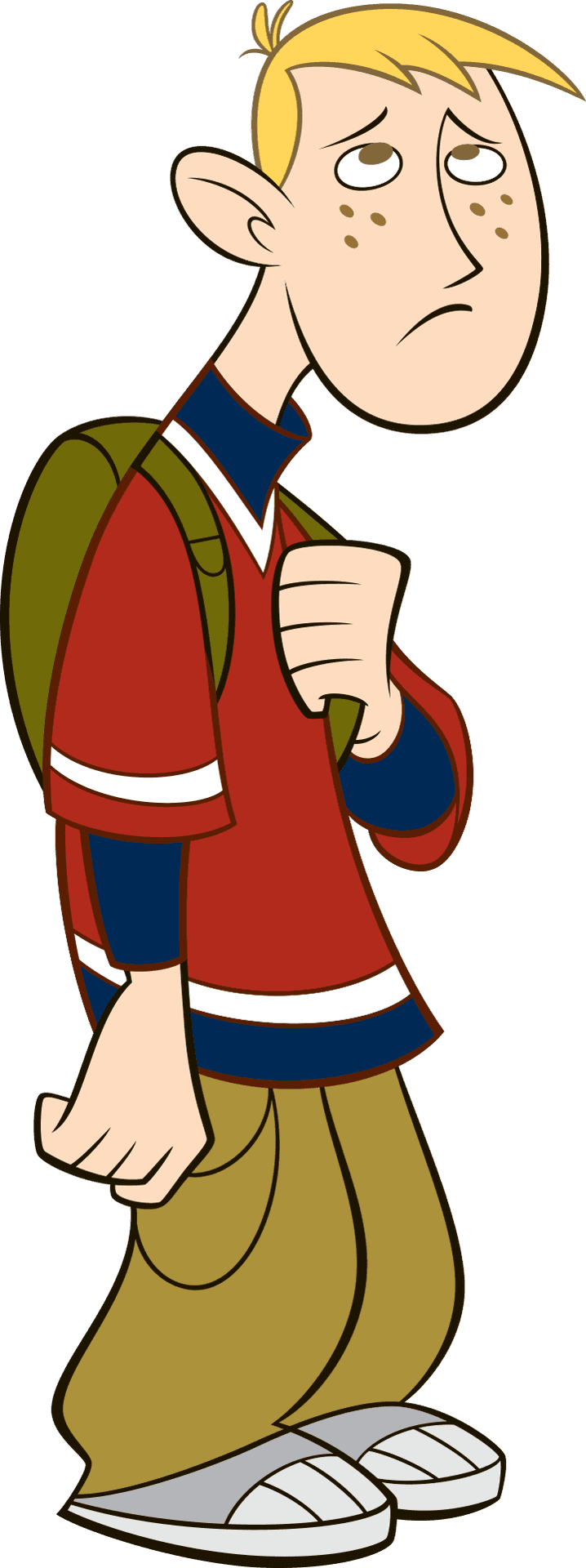 Worried Cartoon Teenager Walking PNG image