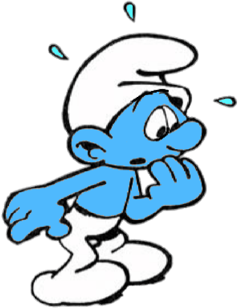 Worried Smurf Cartoon PNG image