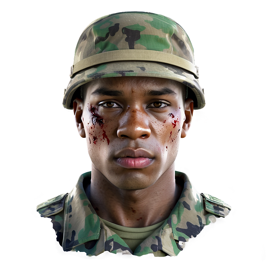 Wounded Soldier Portrait Png 05242024 PNG image