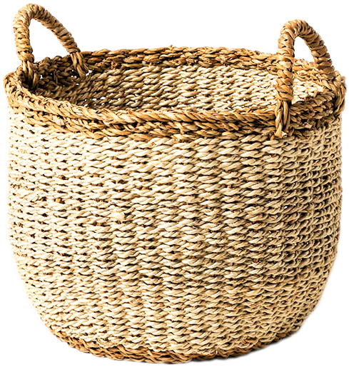 Woven Seagrass Basket Texture PNG image