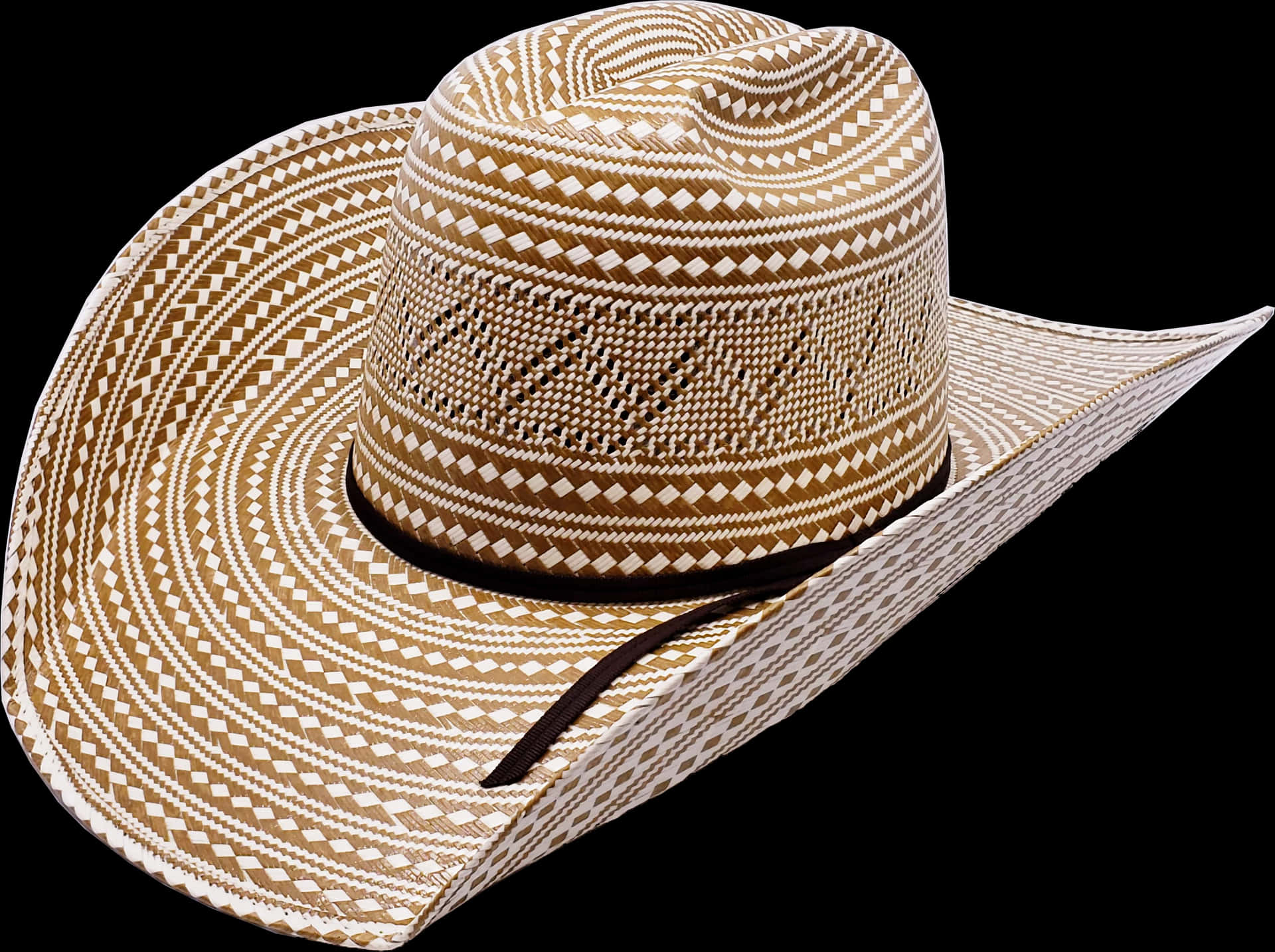 Woven Straw Cowboy Hat PNG image