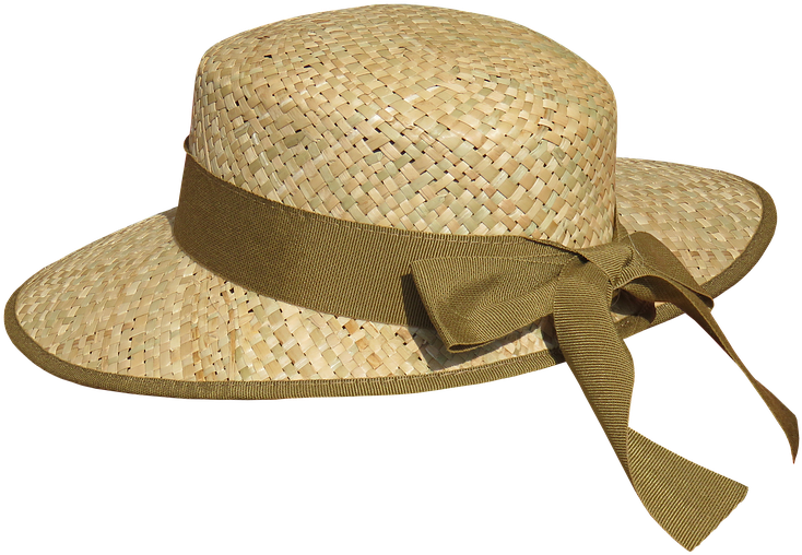 Woven Straw Hatwith Ribbon PNG image