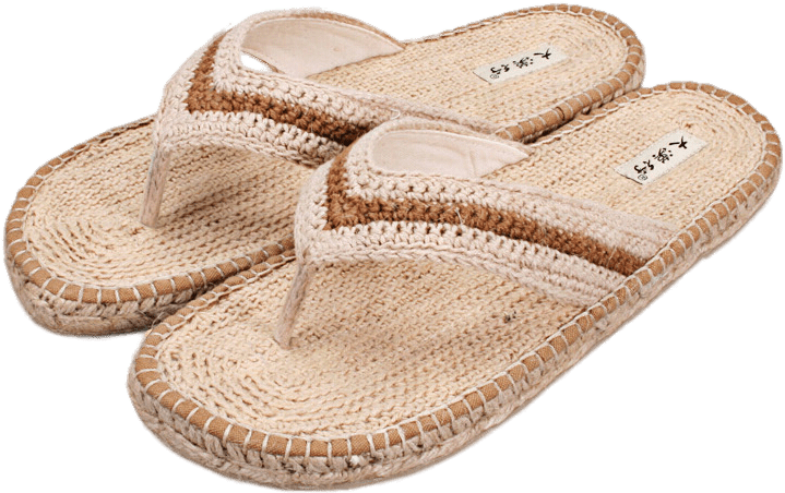 Woven Straw Sandals Isolated PNG image