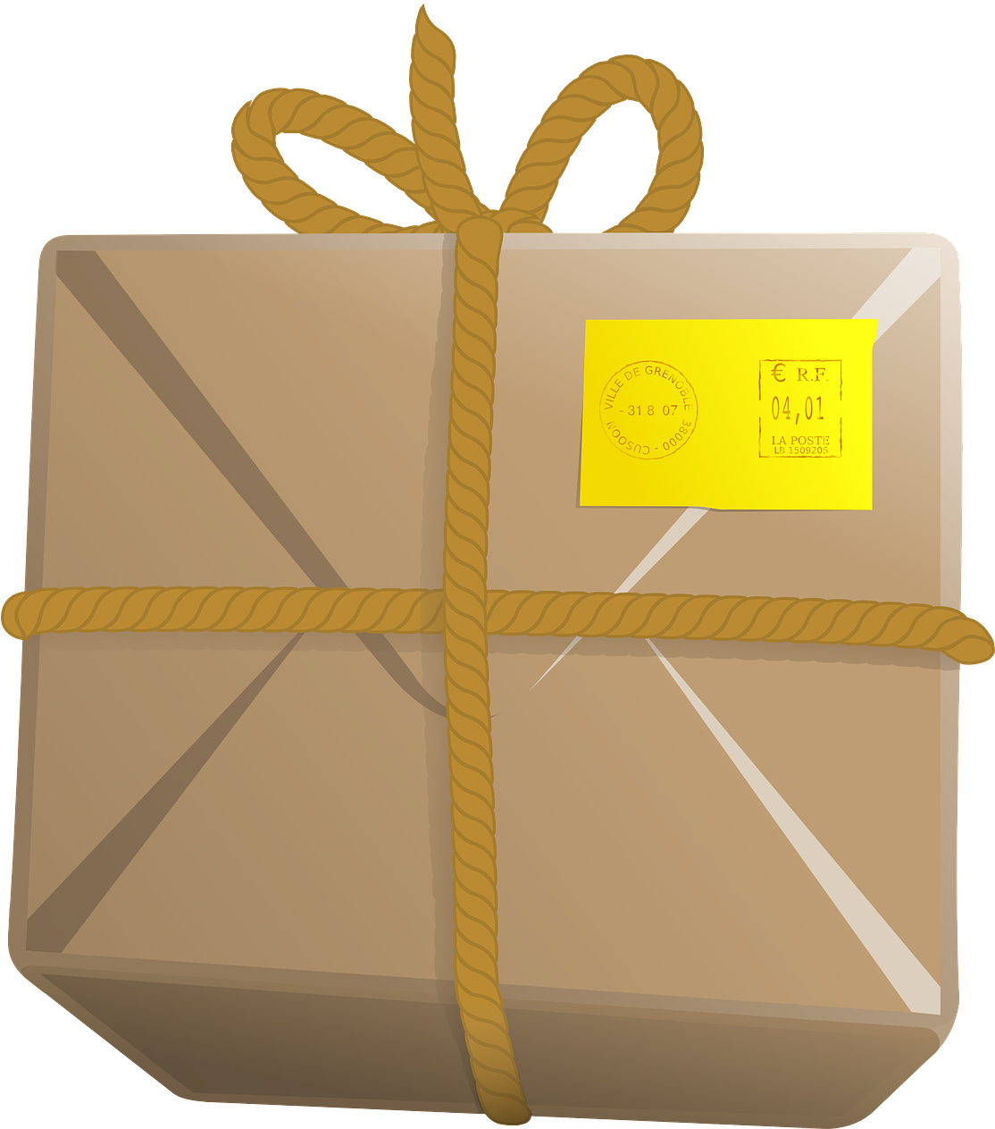 Wrapped Packagewith Yellow Ribbon PNG image