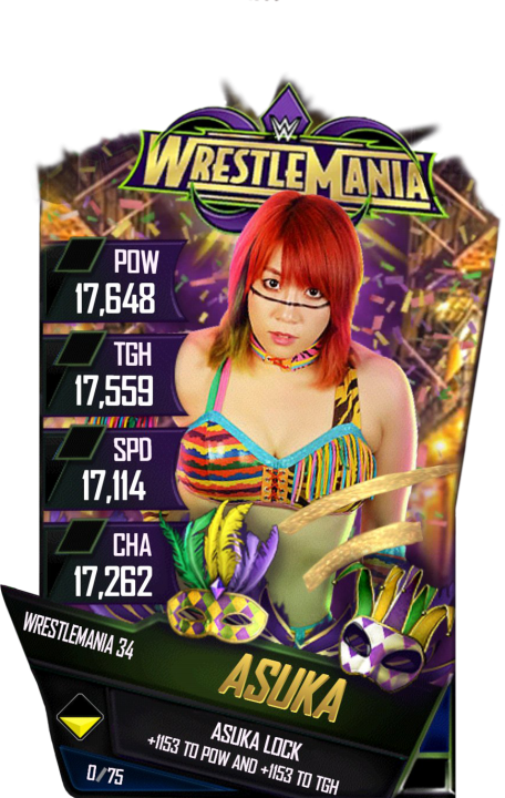 Wrestle Mania Asuka W W E Card PNG image