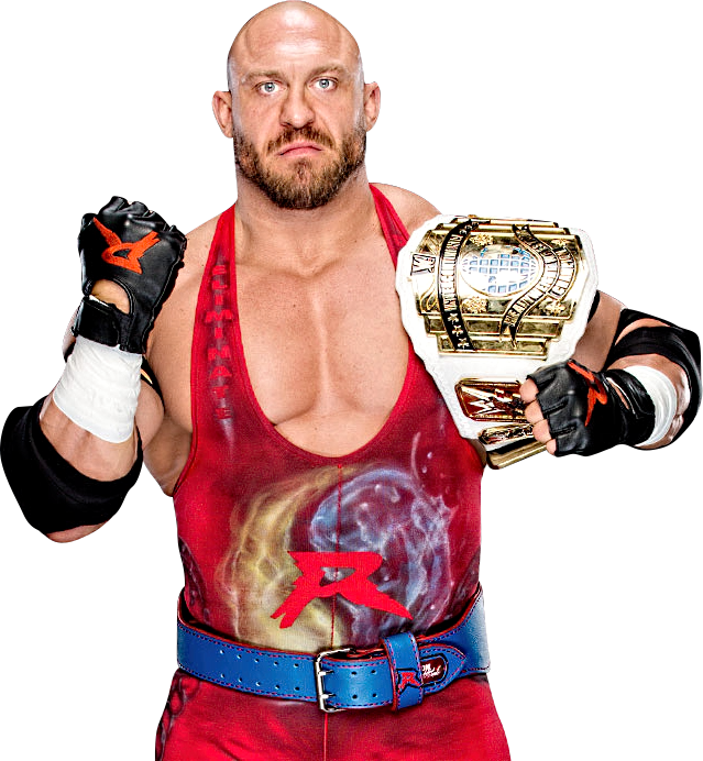 Wrestler Holding Intercontinental Championship Belt PNG image