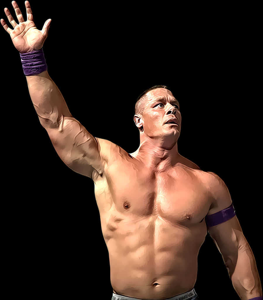 Wrestler Raising Handin Victory PNG image