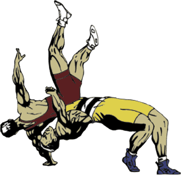 Wrestlersin Action Illustration PNG image