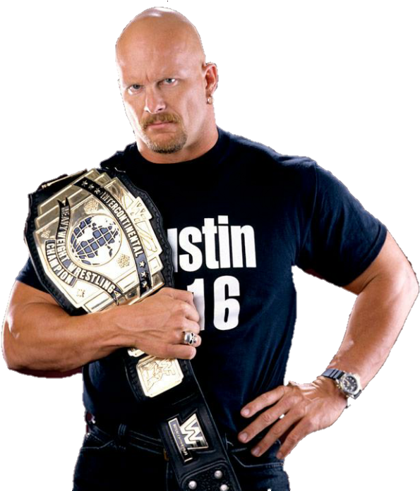 Wrestling_ Champion_ Posing_ With_ Belt PNG image