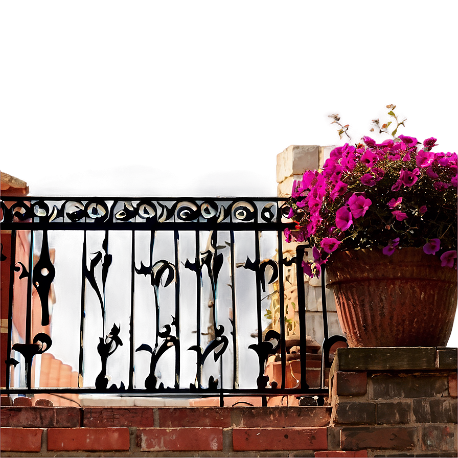 Wrought Iron Balcony Railing Png 05242024 PNG image