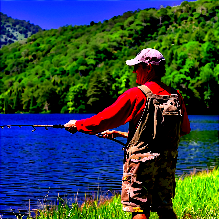 Wv Fishing In Tranquil Lakes Png 2 PNG image