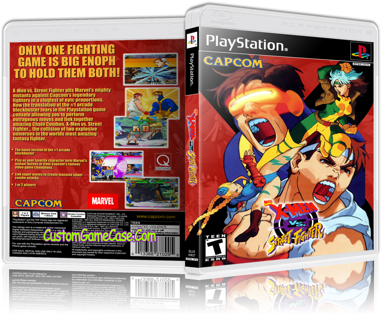 X Menvs Street Fighter Play Station Game Case PNG image