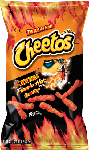 X X T R A Flamin Hot Cheetos Package PNG image