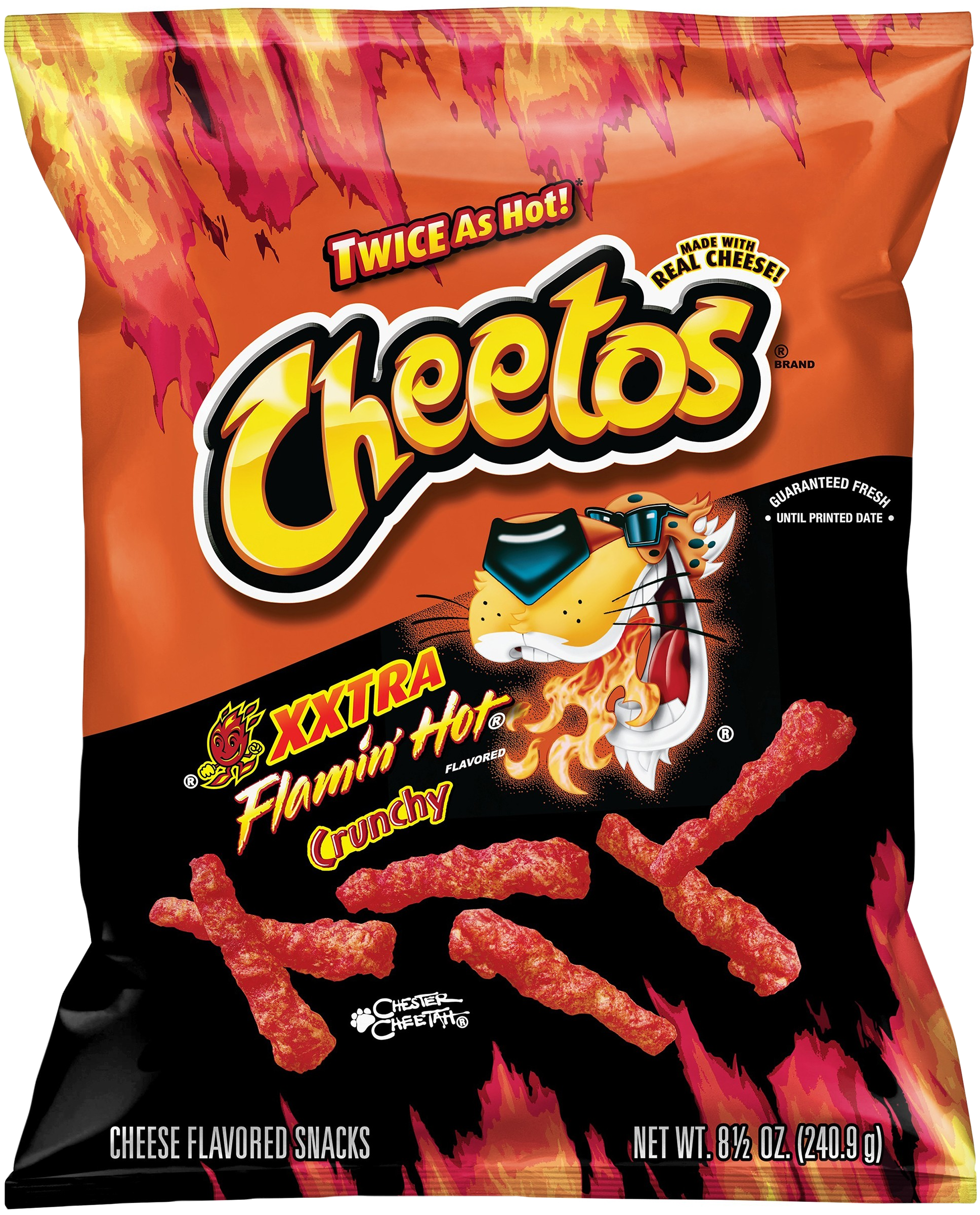 X X T R A Flamin Hot Cheetos Package PNG image