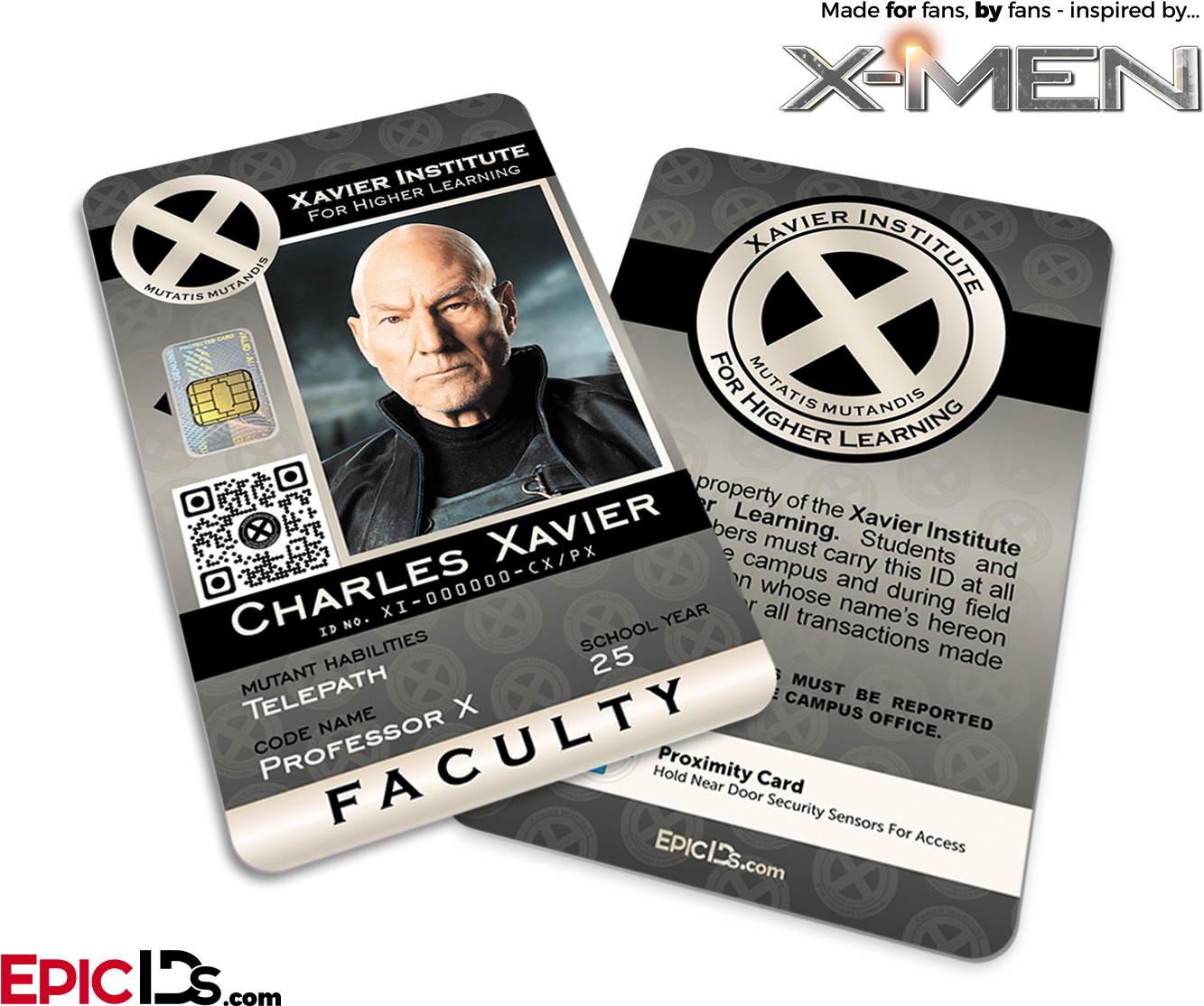 Xavier Institute Faculty I D Card Charles Xavier PNG image