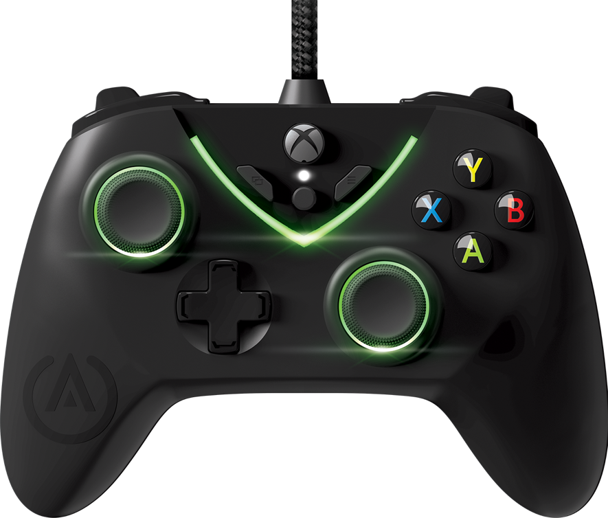 Xbox Controllerwith Green Lighting PNG image