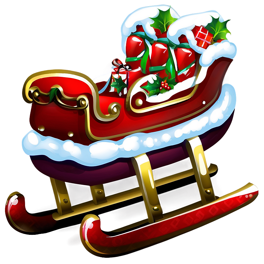 Xmas Sleigh Clipart Png 06292024 PNG image