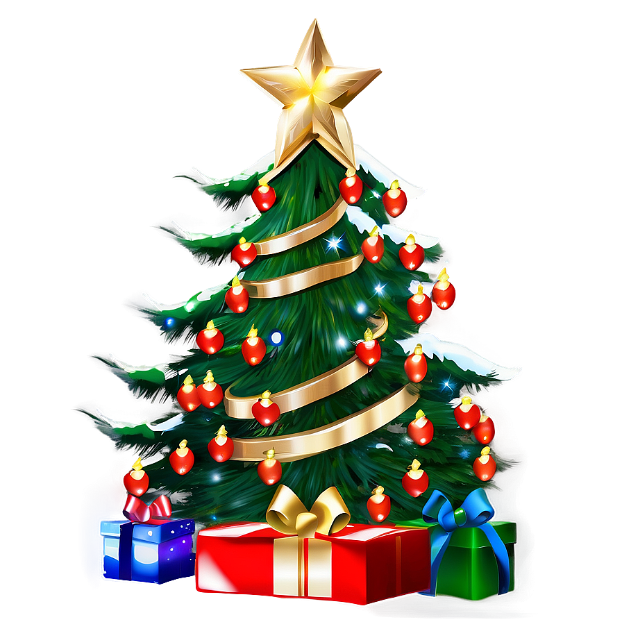 Xmas Tree Magical Lights Png 06292024 PNG image