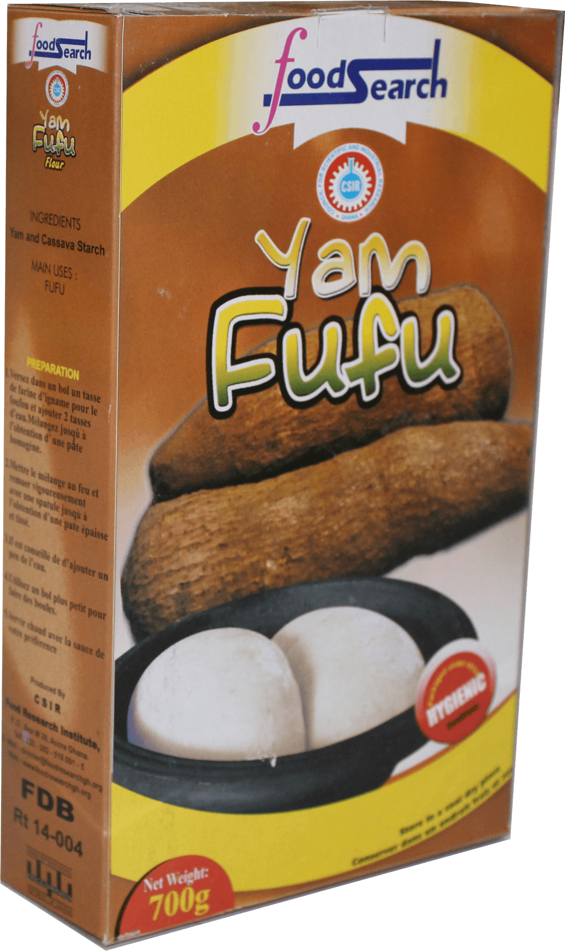 Yam Fufu Flour Packaging PNG image